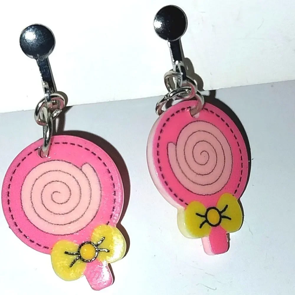 Pink Super Cute  Kid's Fashion Clip-On Earrings